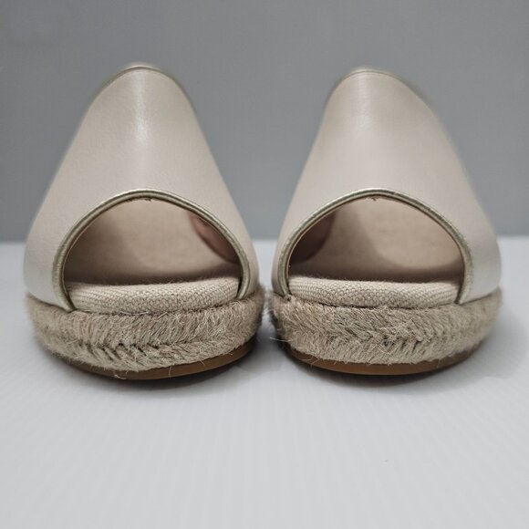 NEW Cole Haan Cloudfeel Southcrest Wedge Espadrille Mule Ivory Leather Size 11 - Picture 6 of 12